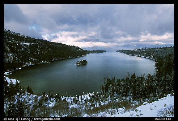 Picture Photo Emerald Bay In Winter Lake Tahoe California Usa