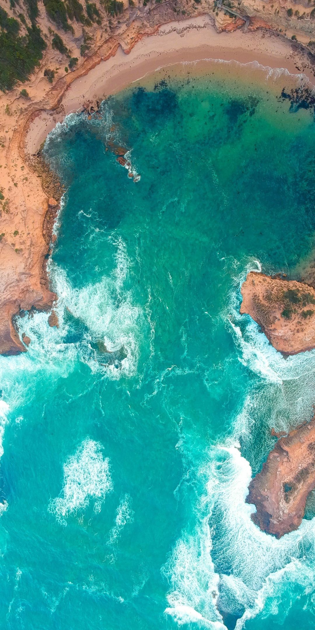 Sea aerial view coast surf 1080x2160 wallpaper beaches in