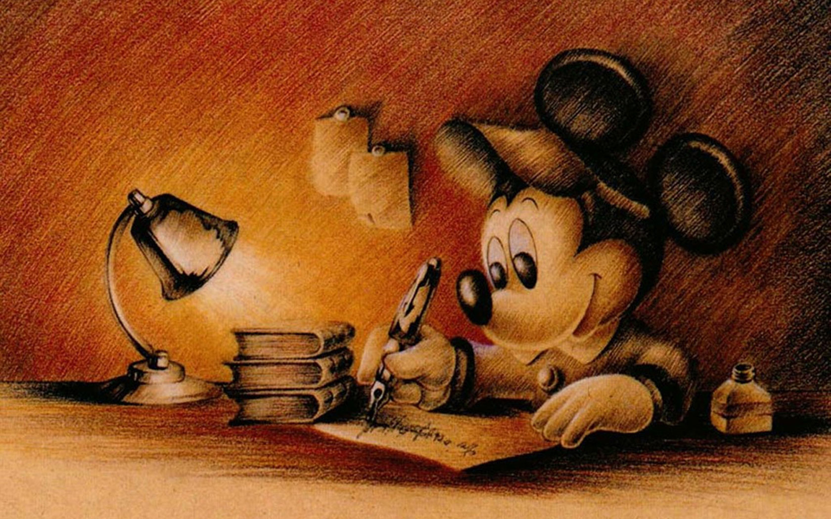 Cartoons Wallpaper Mickey Mouse Writing
