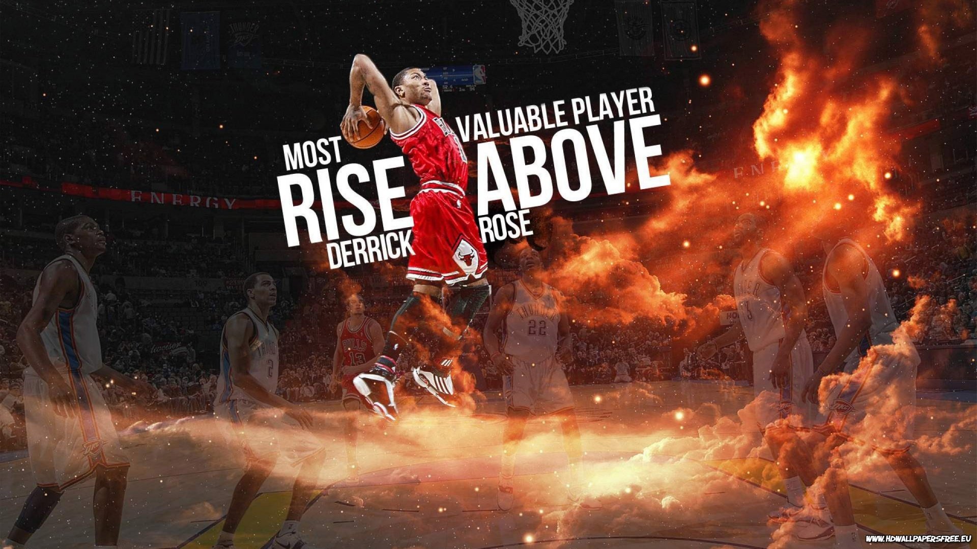 Chicago Bulls Derrick Rose Dunking Wallpaper HD