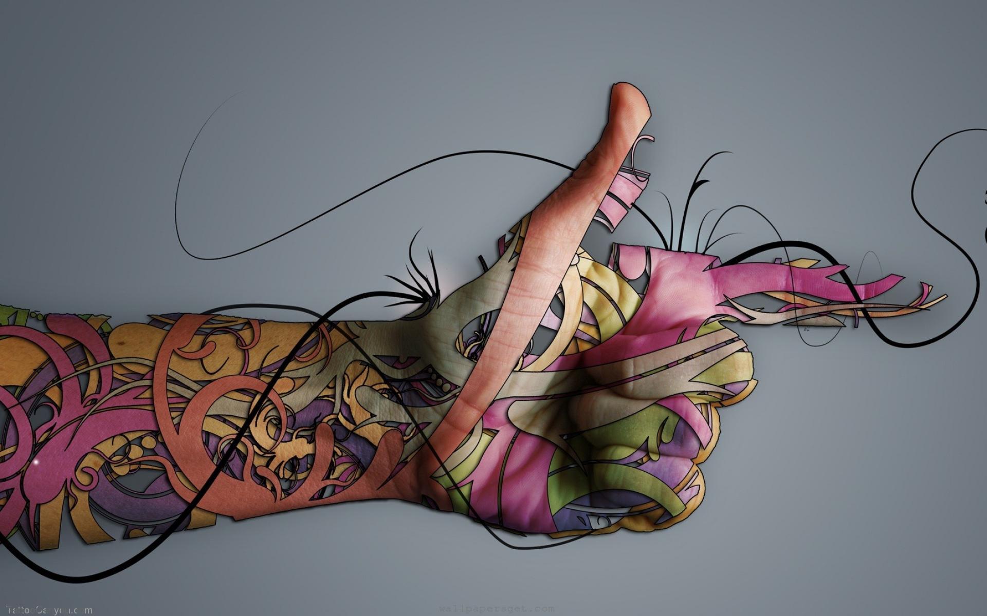 3d Tattoo Arm And Art Background 7 Real Time Wallpapers Picture 15241