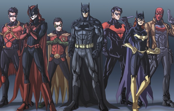 Wallpaper Art Batman Robin Nightwing Batgirl