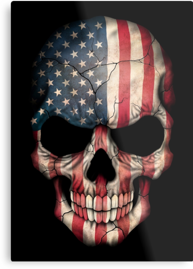 American Flag Skull Metal Prints By Jeff Bartels