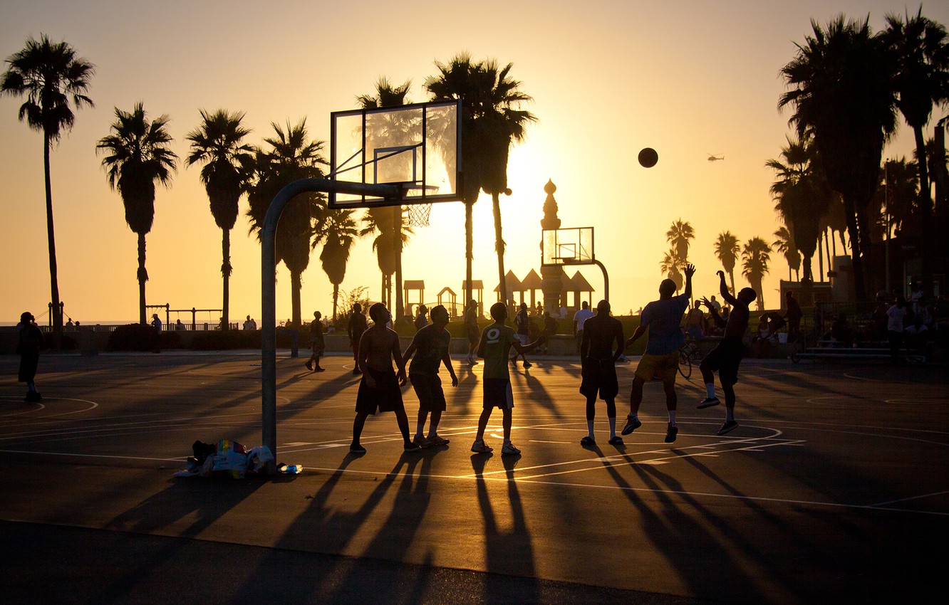 Wallpaper summer california basketball sunset usa los angeles 1332x850