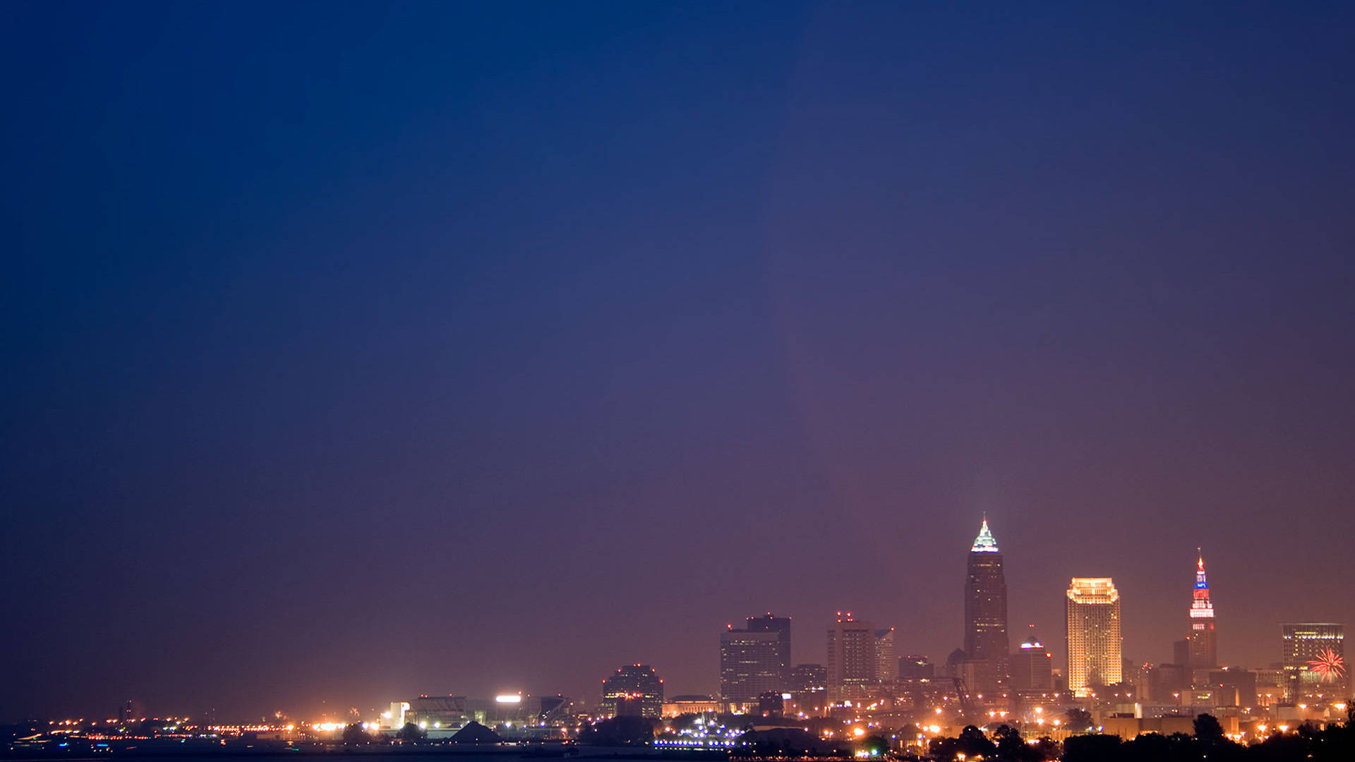 Edgewater Park At Night In Cleveland Ohio City Wallpaper