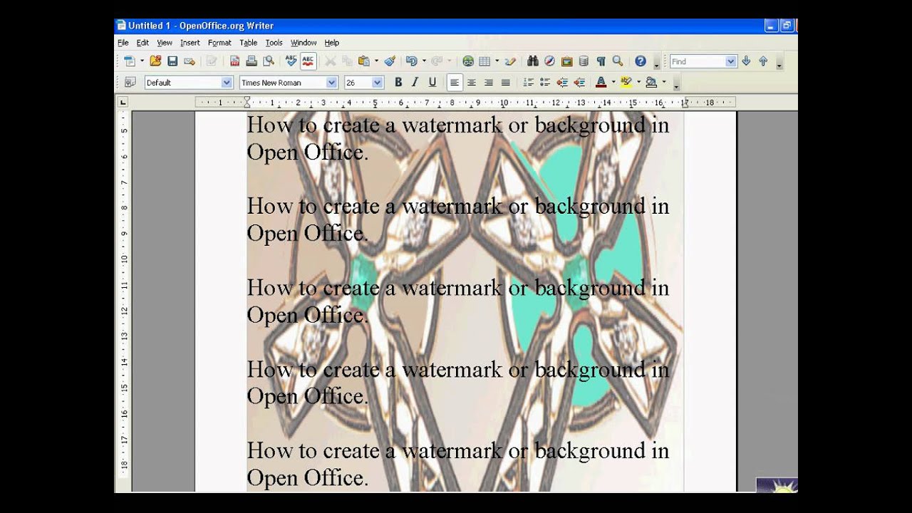 Open Office Insert Watermark Or Background Simple
