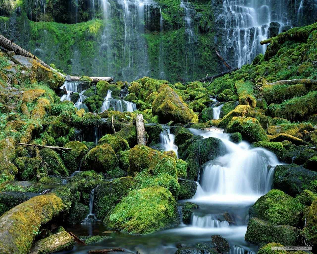 Wallpaper Nature Waterfall And Stream
