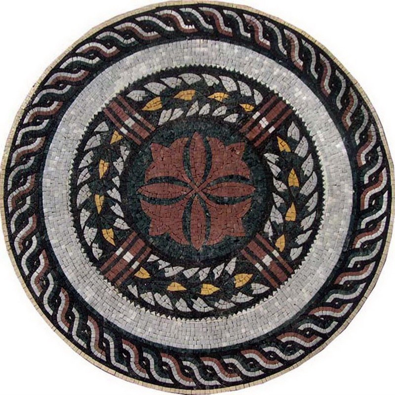 Calla Roman Mosaic Art Medallion Photo