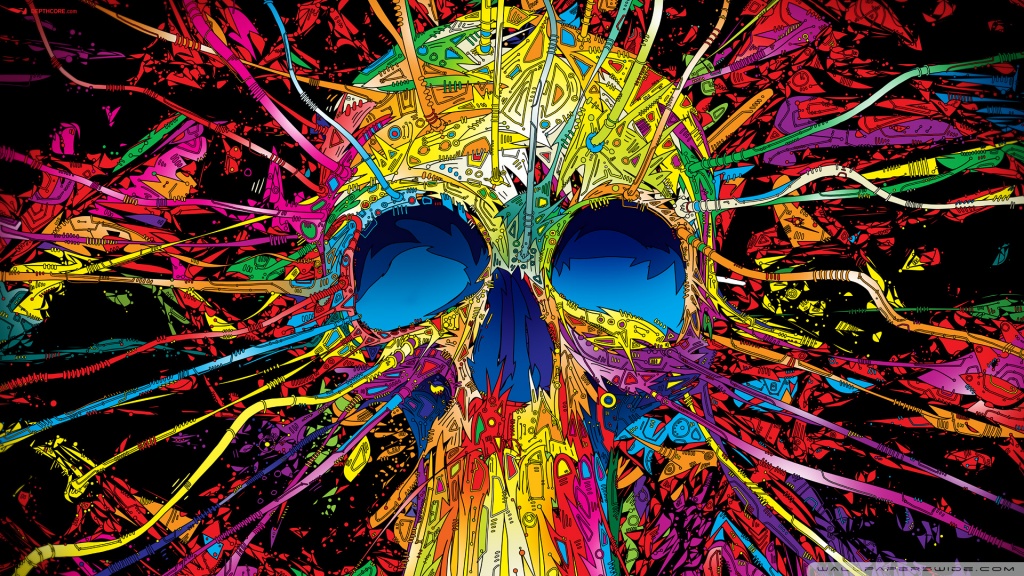 Colorful Skull 4k HD Desktop Wallpaper For Ultra Tv