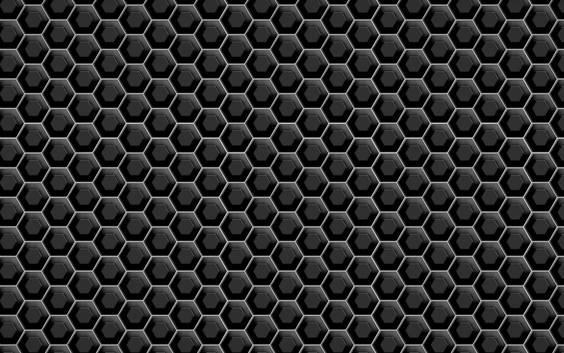Metallic Black Hexagons Wallpaper