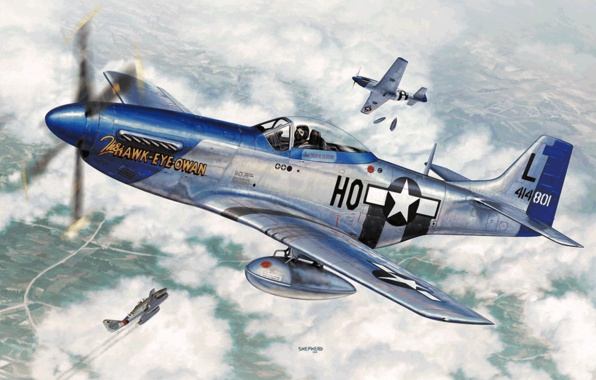 D Mustang Me Ww2 War Painting Art Aviation Wallpaper