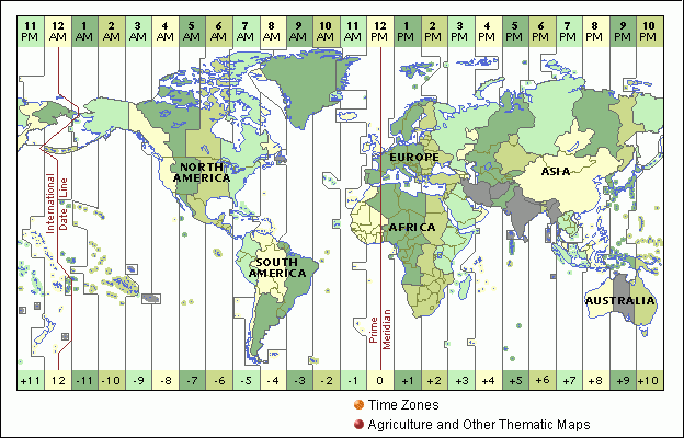 map of time zones of the world World time zones