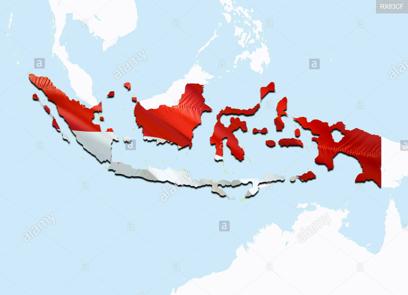 Flag Map Of Indonesia 3d Rendering And On Asia