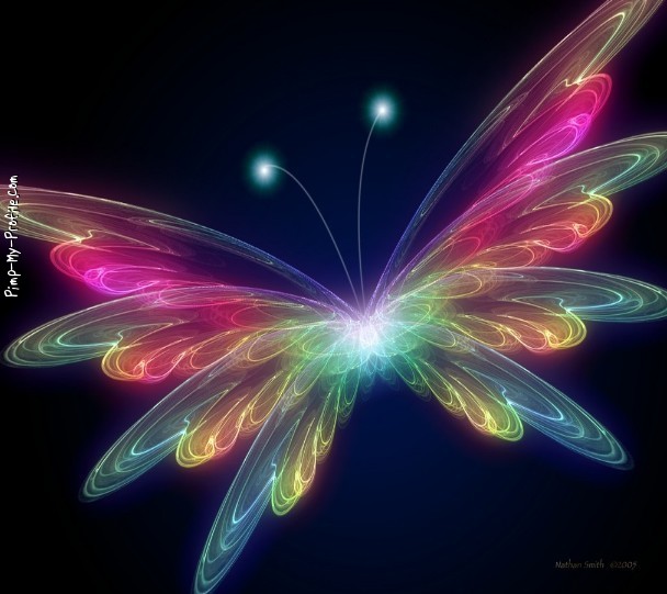Neon Butterfly Background Pimp My Profile