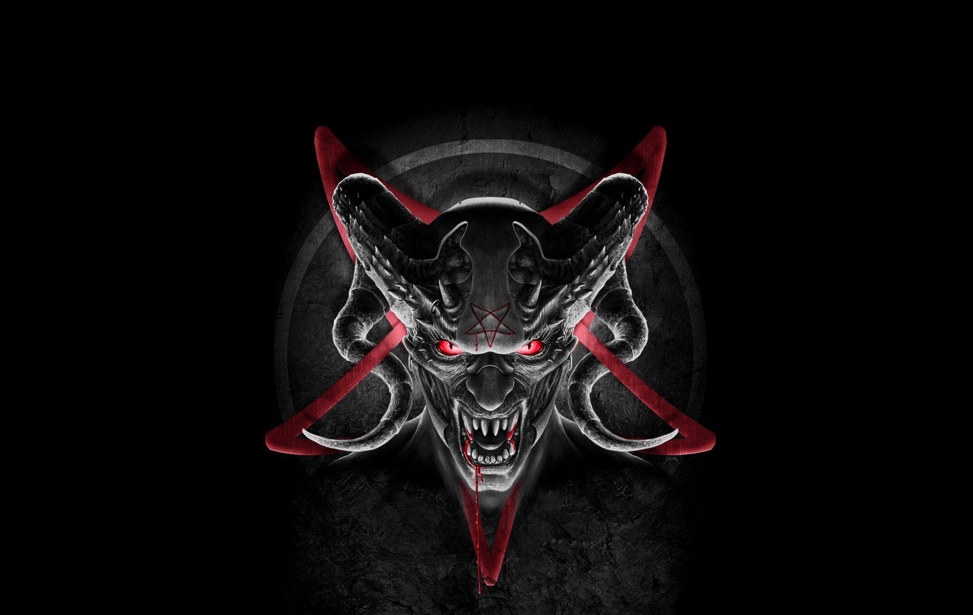 Devil Horns Satan Pentagram Desktop Wallpaper 3d Goodwpcom Picture 1900x1200