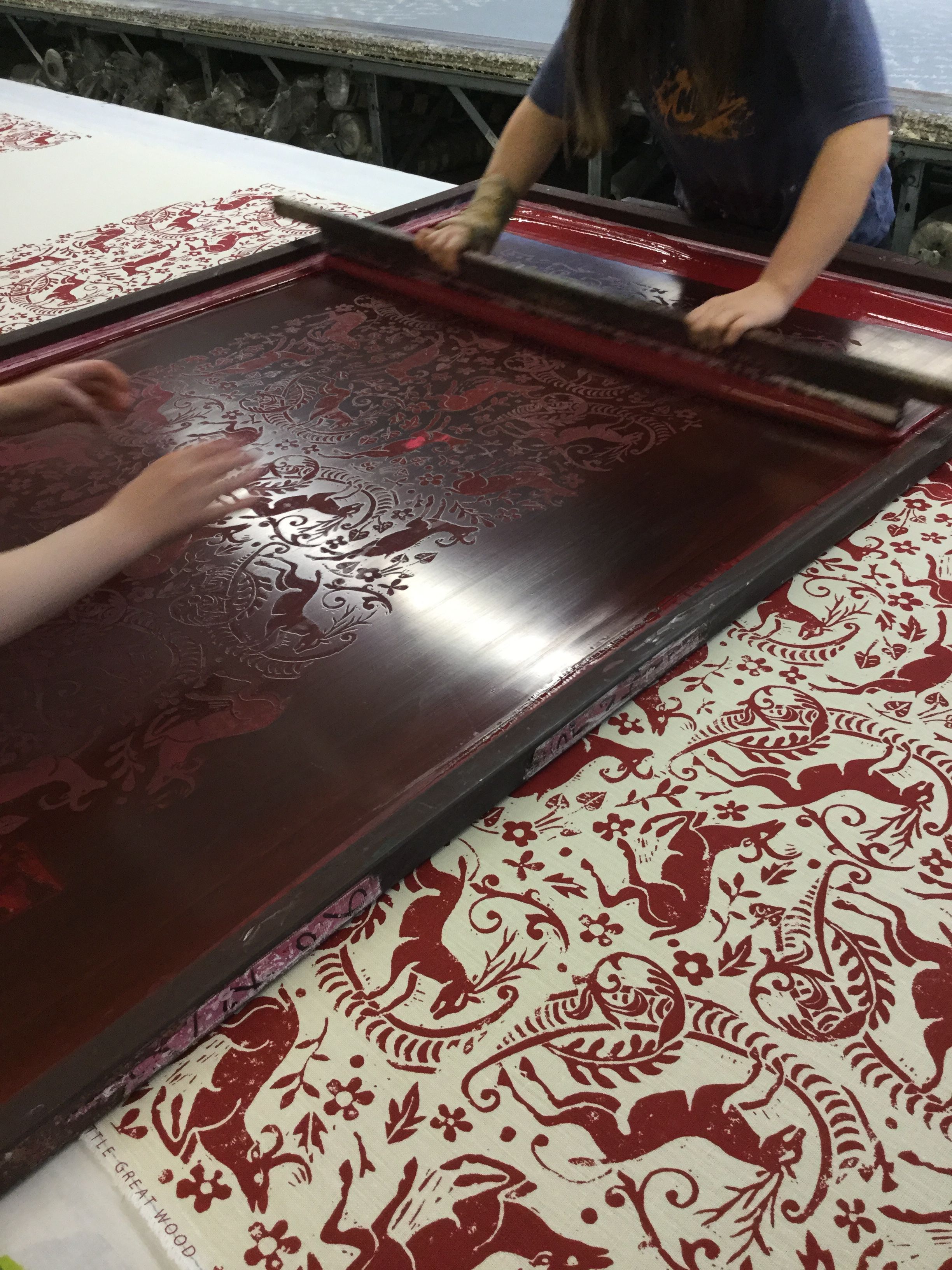 We Hand Silkscreen Our Fabrics Wallpaper In England