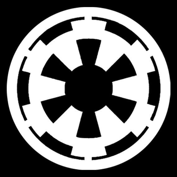 Star Wars Galactic Empire Logo 8 White Vinyl Decal   FREE SHIPPING
