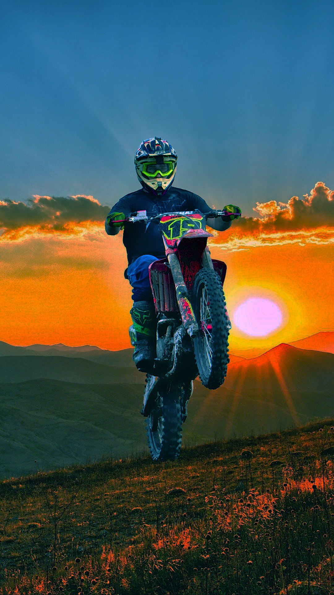 Wallpaper Man Riding Motocross Dirt Bike on Brown Sand Background   Download Free Image
