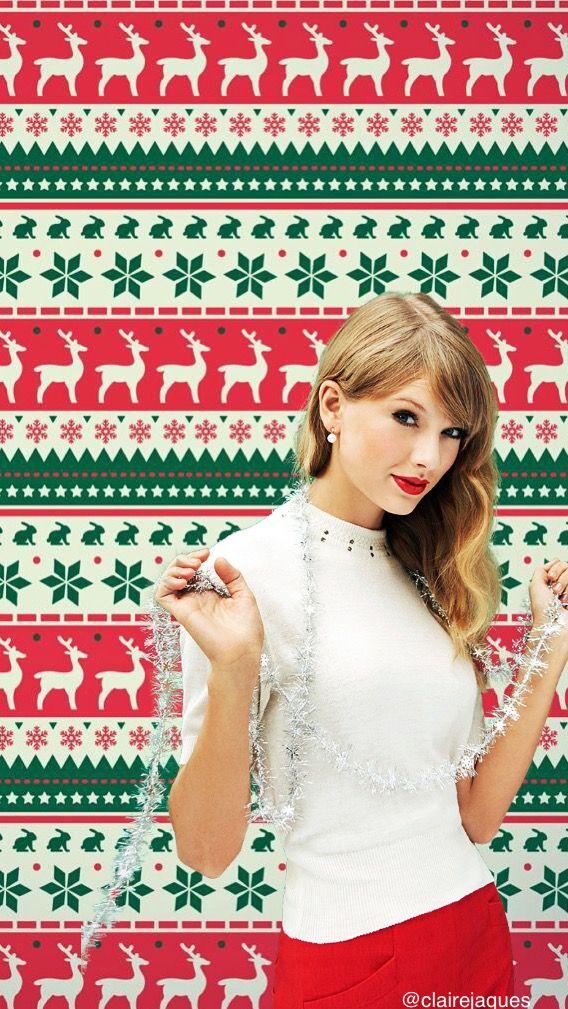 Taylor Swift Swiftmas iPhone Wallpaper Edit by Claire Jaques