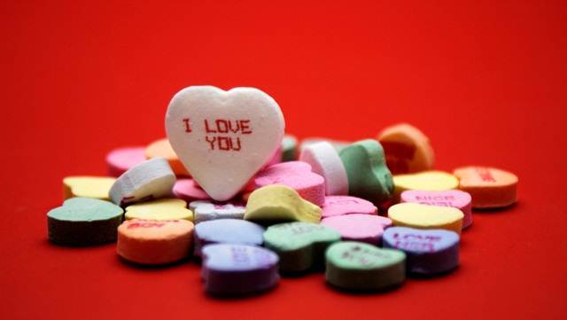 Valentines Day Candy Hearts Wallpaper HD Background