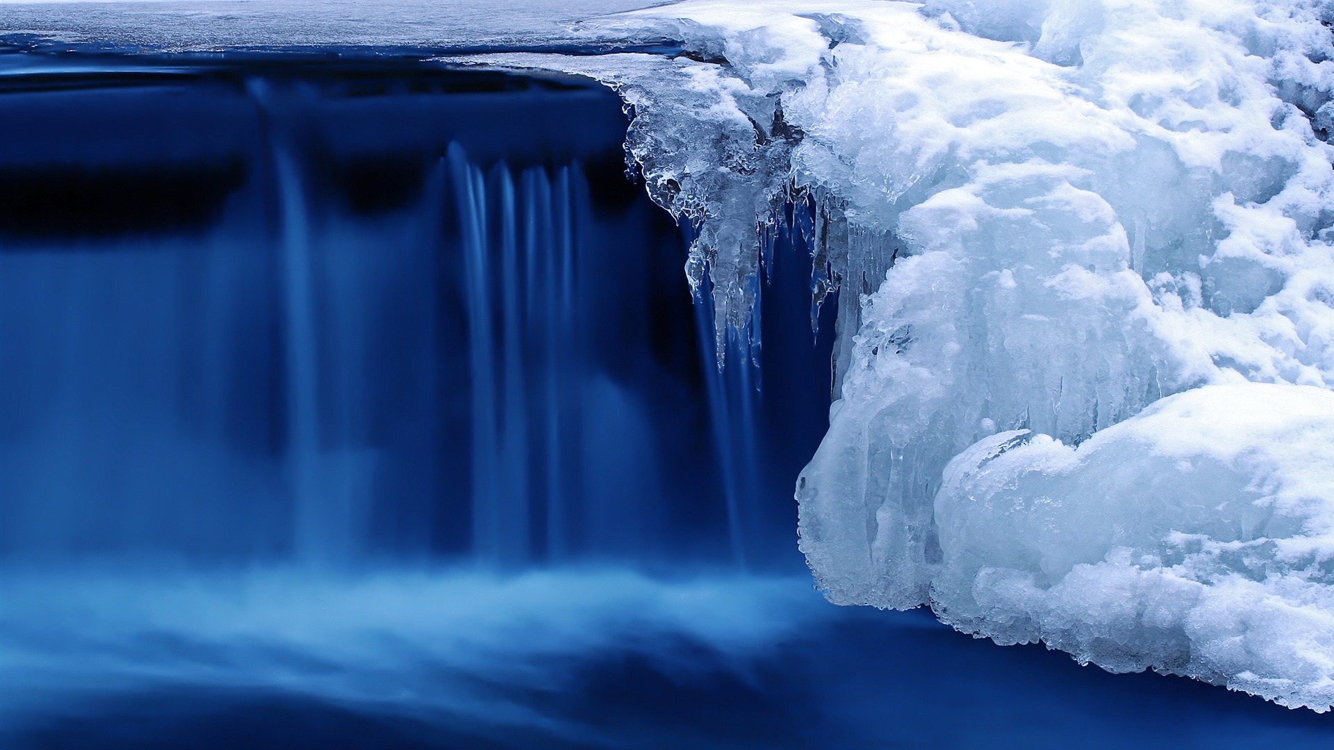 Cold snow winter ice river blue   High Definition Wallpapers   HD