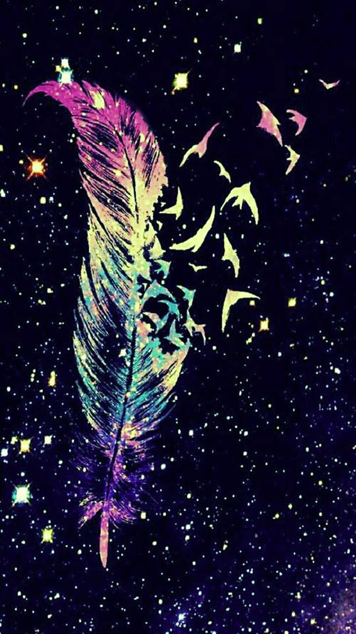 Feather Amoled In Galaxy Wallpaper