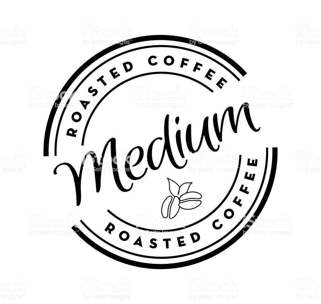 Vector Illustration Of A Coffee Round Label On Bean
