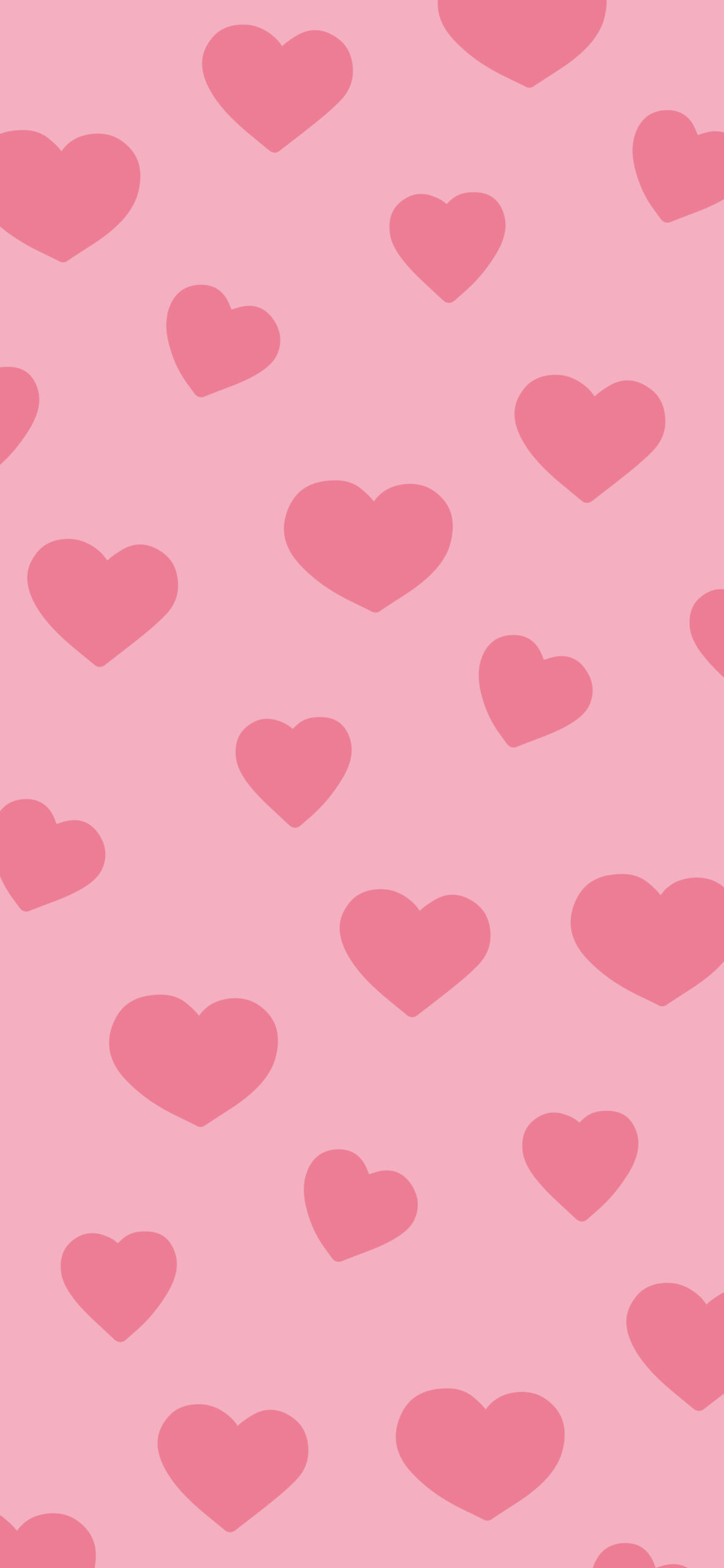 Love Hearts Pattern Pink Wallpaper