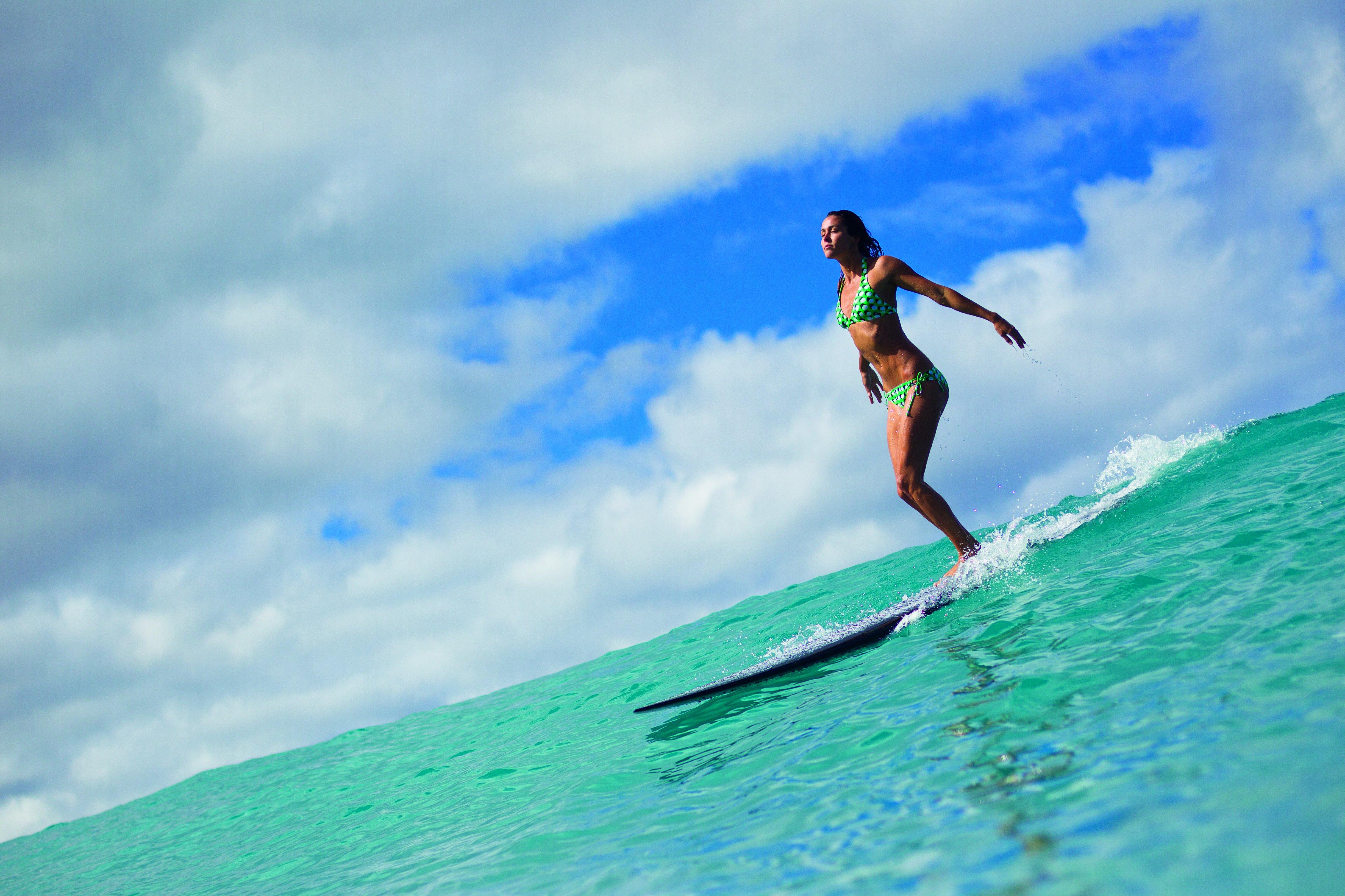 Board Ocean Girl Surf Surfing Bikini Sexy Babe Wallpaper