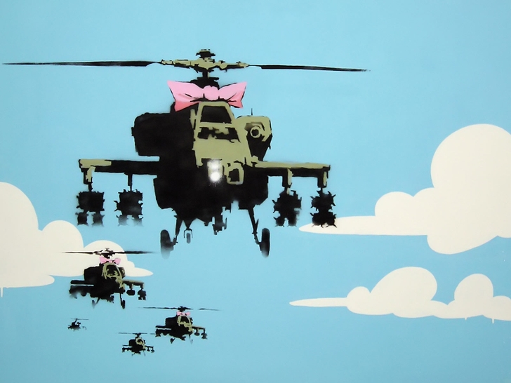 Banksy Helicopters Wallpaper High Quality