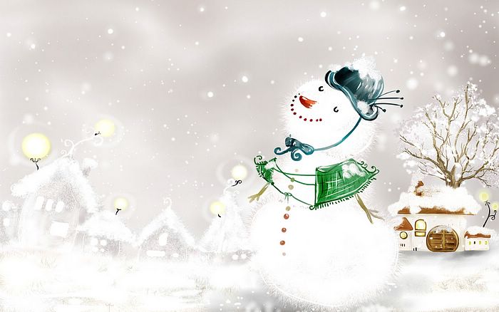 Winter Fairyland Snowy Illistrations Christmas Snowman