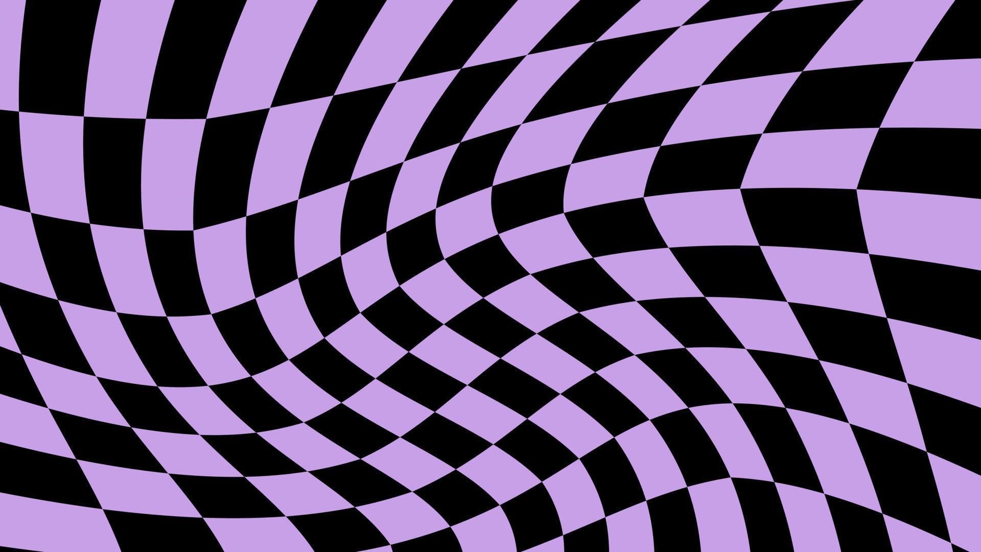 Aesthetic Purple And Black Distorted Checkerboard Checkers Wallpaper Illustration Perfect