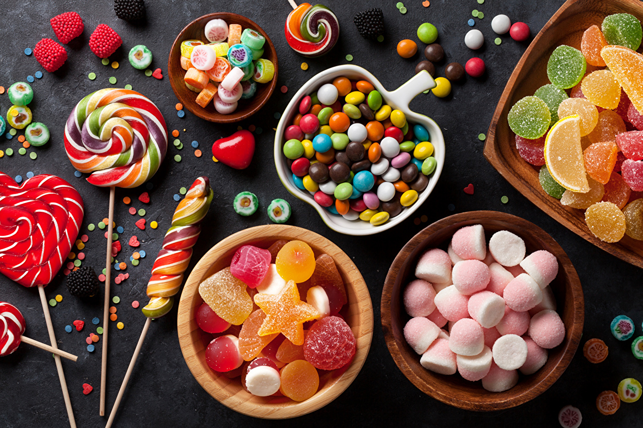 Desktop Wallpaper Food Candies Jelly Candy Lollipop Marmalade