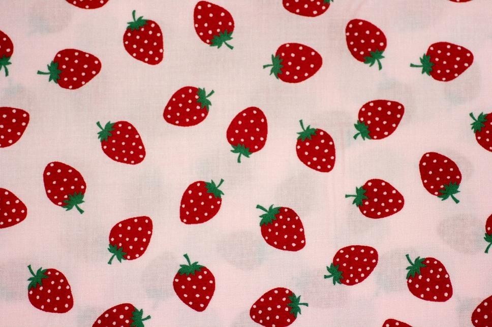 Super Kawaii Strawberry Print With Soft Pink By Beautifulwork