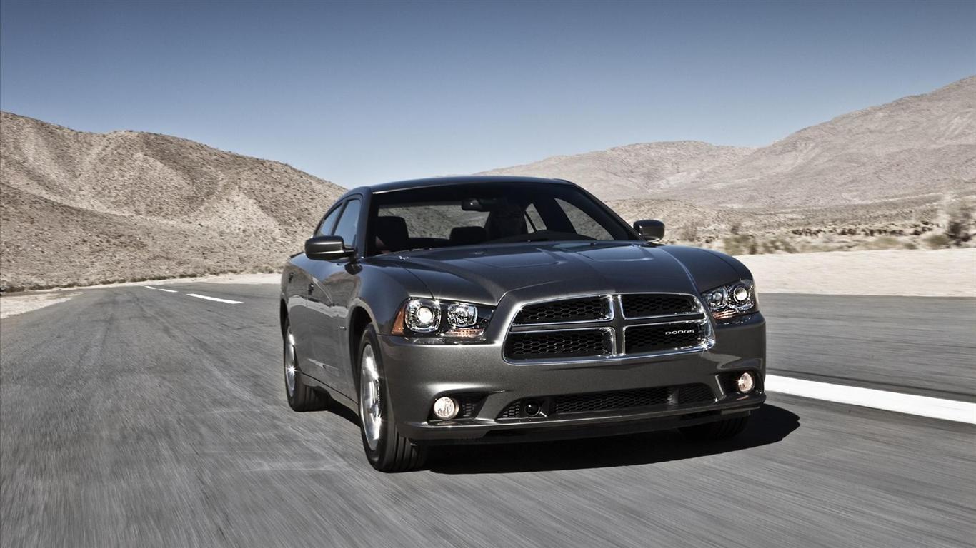Dodge Car On Road Background Widescreen Wallpaper