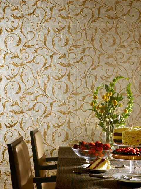 Mother of Pearl Marquetry   Traditional   Wallpaper   chicago   by