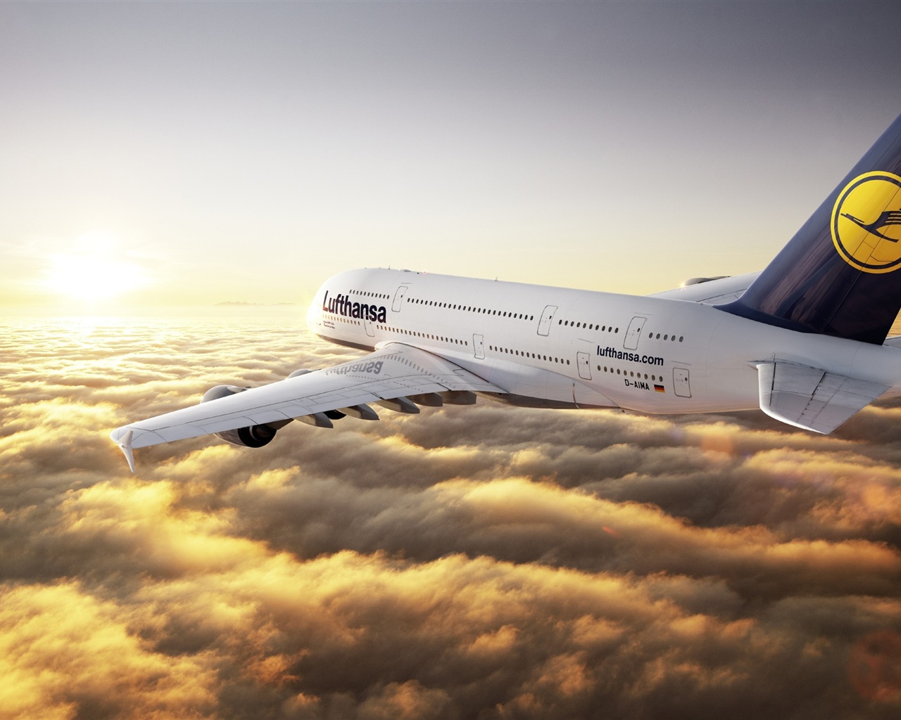 Airbus A380 Flight Clouds Wallpaper Resolution
