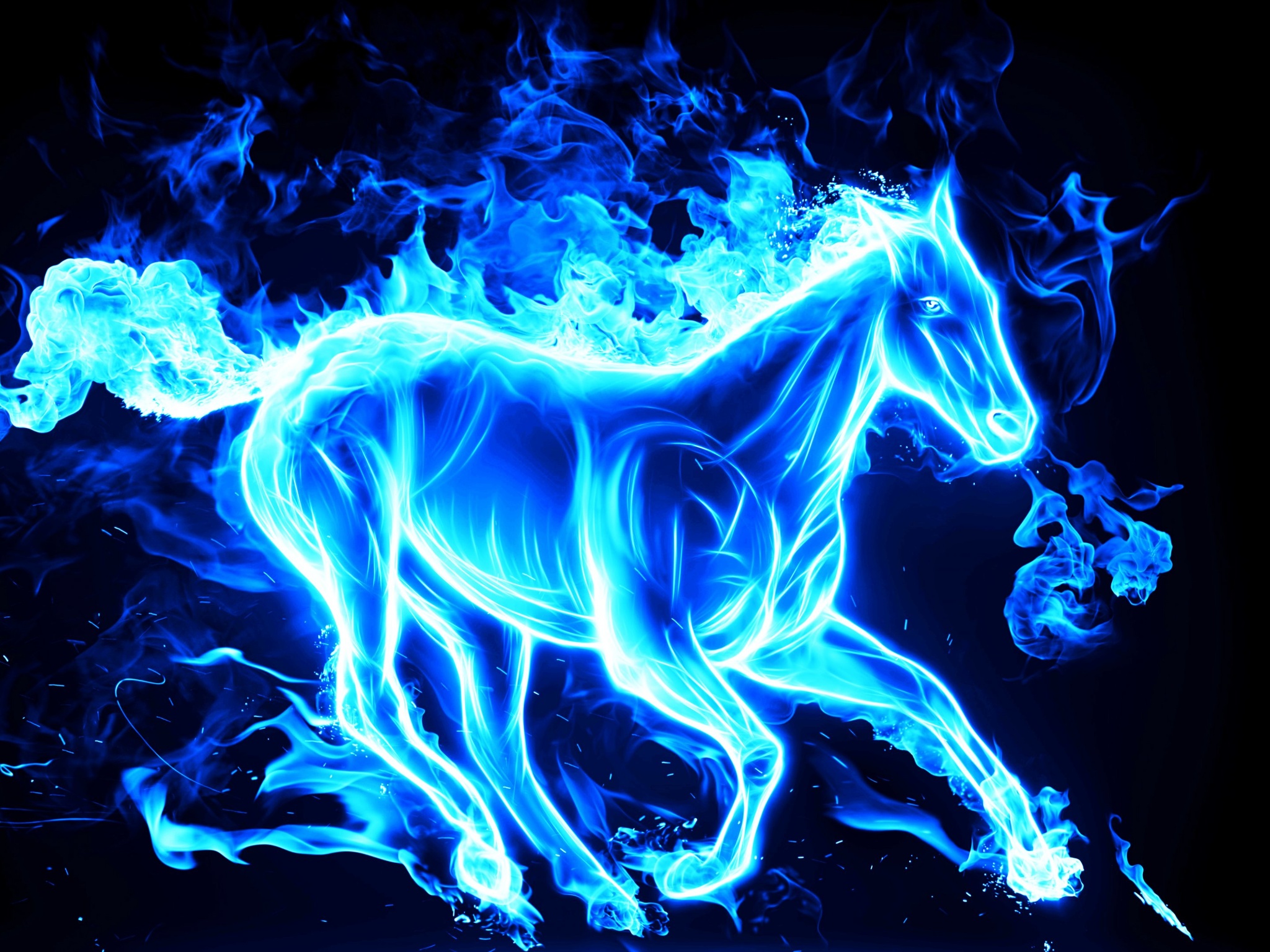 Horse On Artistic Fire 4k Ultra Hd Wallpaper