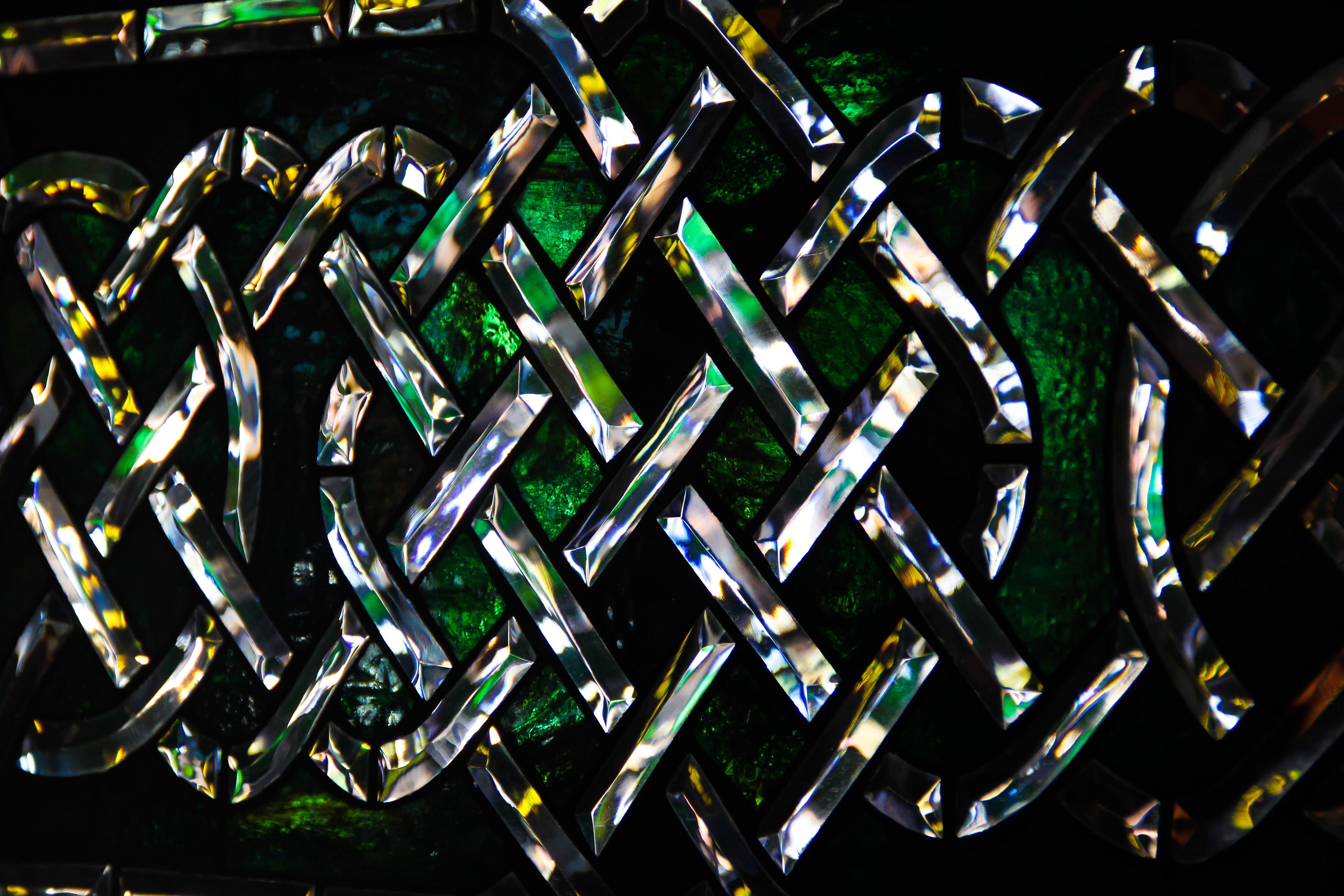 Stained Glass Texture Photo Celtic Knot Stock Image Green Irish
