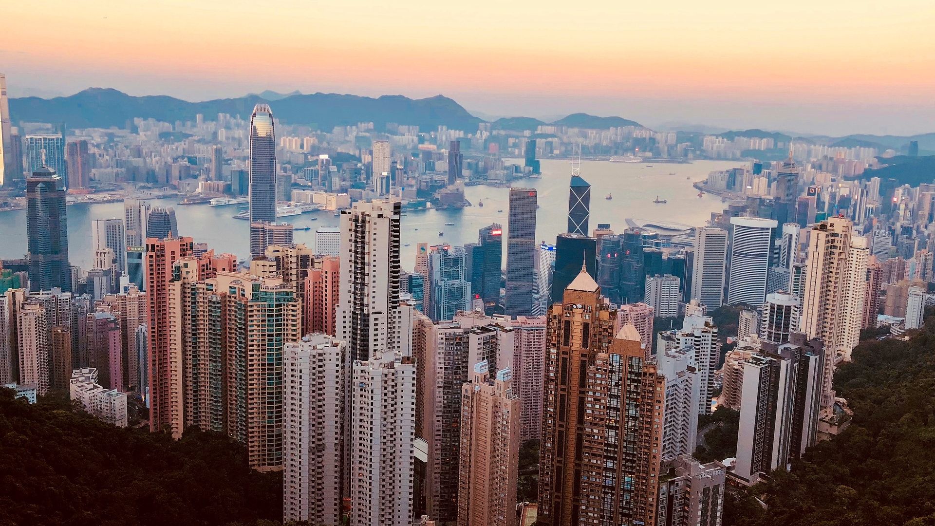 Hong Kong City Skyscrapers Aerial Wallpaper Stream