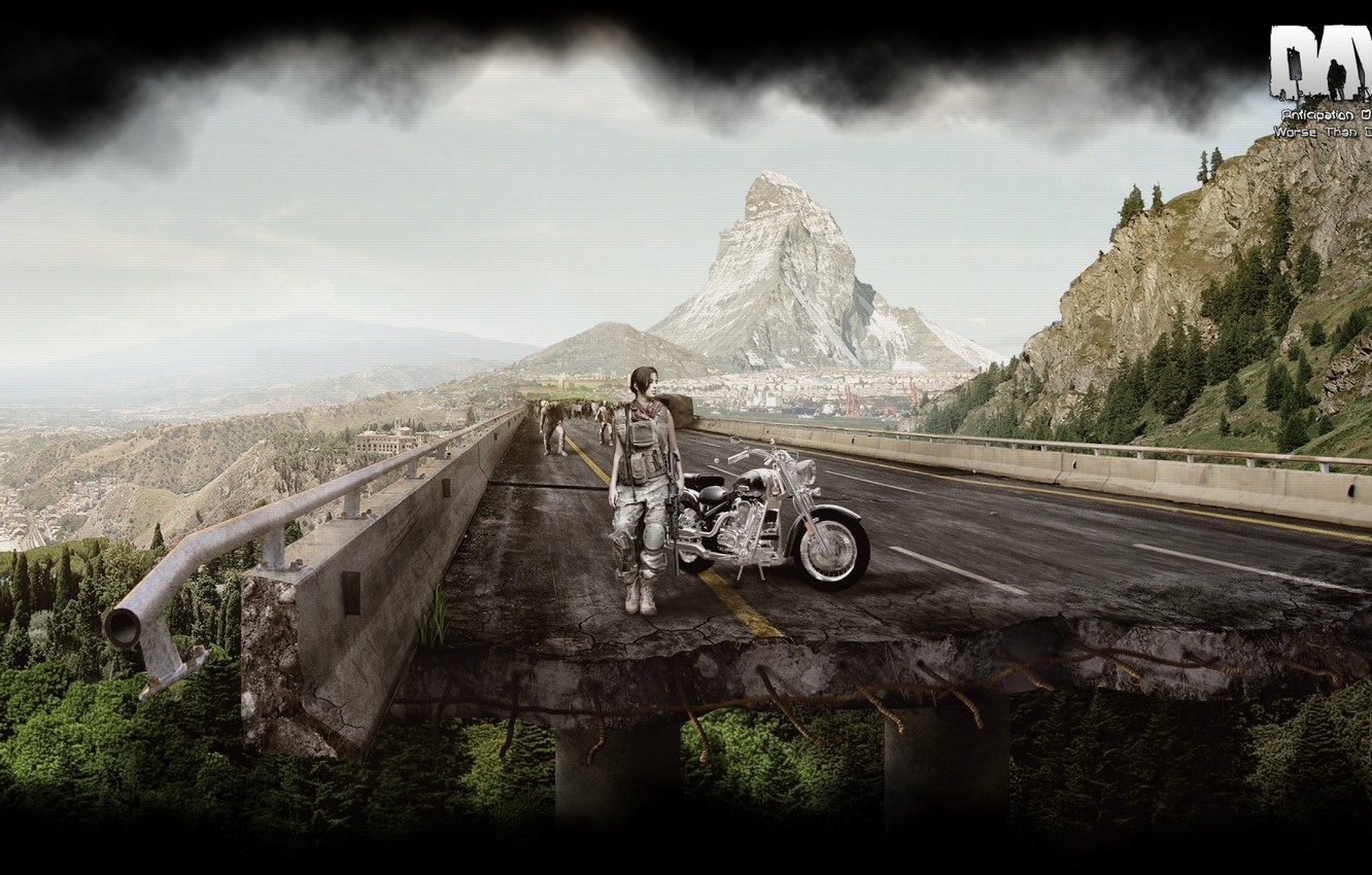 Wallpaper Girl Zombies Motorcycle Games Alexander Malkin Dayz