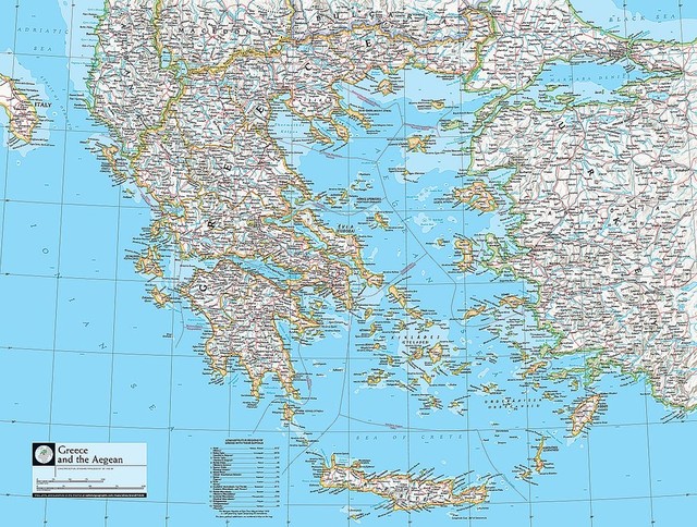 Map Of Greece And Aegean Wallpaper Wall Mural Self Adhesive