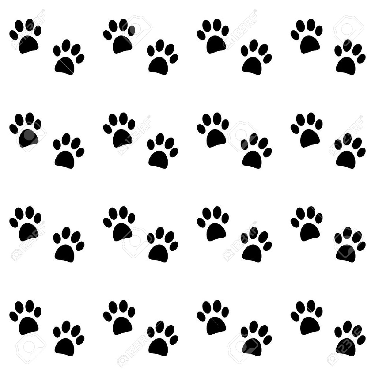 Background With Black Paw Prints Vector Royalty Cliparts