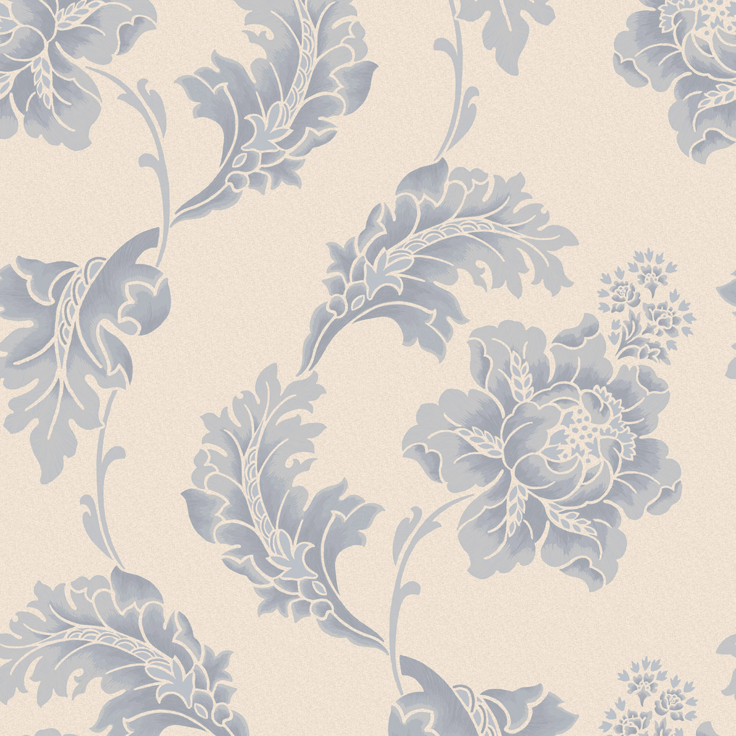 Florentina Cream Blue Wallpaper And Wallcoverings From Holden