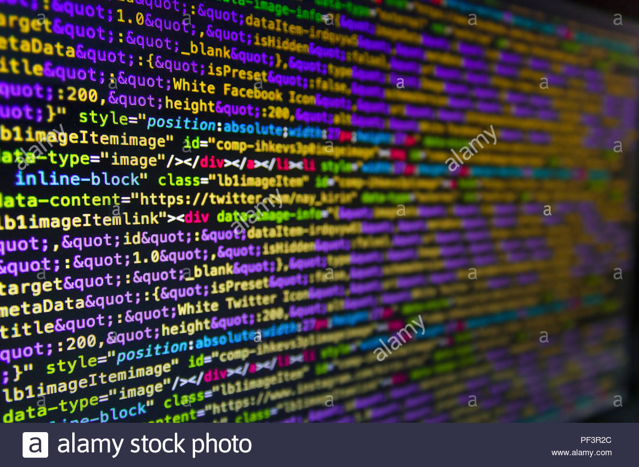 Desktop source code and Wallpaper by Computer language with coding and  programming. Stock Photo