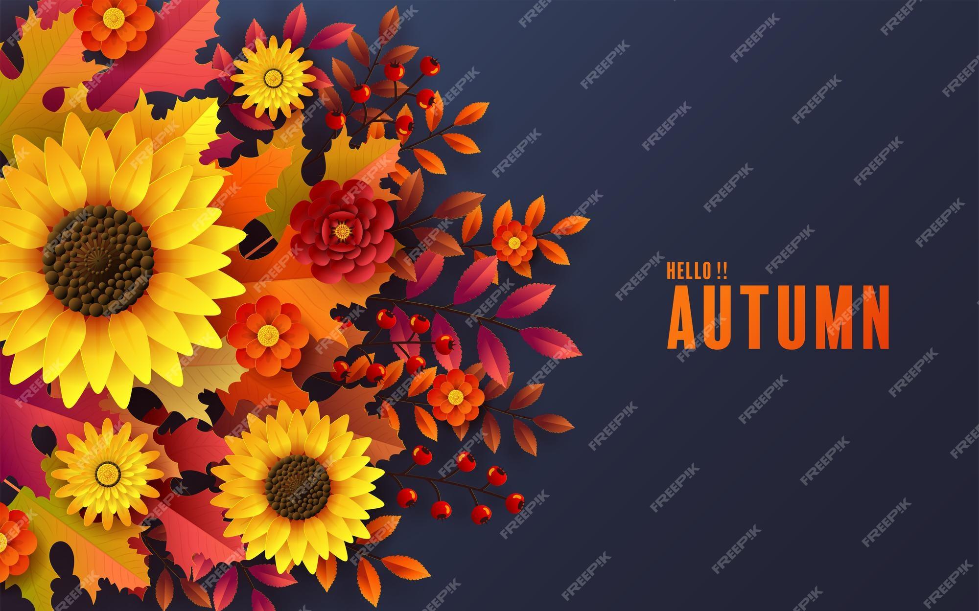 Premium Vector Autumn Holiday Seasonal Background With Colorful