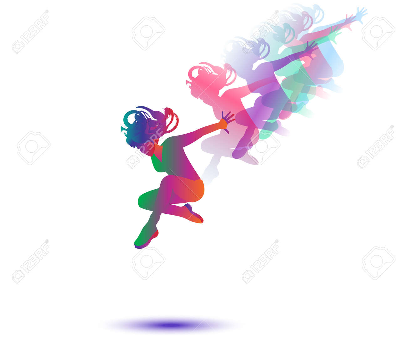 Woman Modern Dancer Isolated With Motion Effect Wallpaper