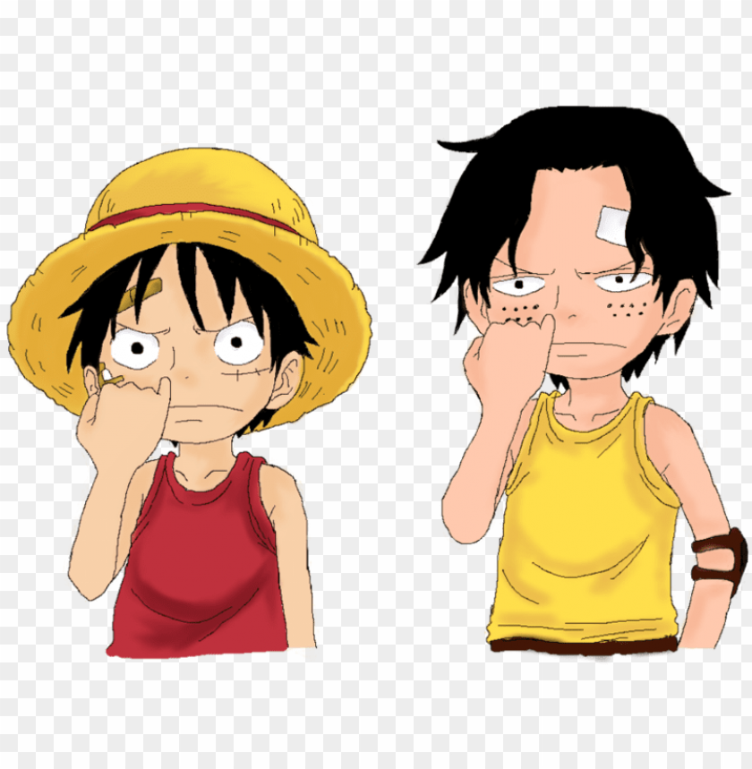 one piece luffy with ace child 1436225743   young luffy and ace