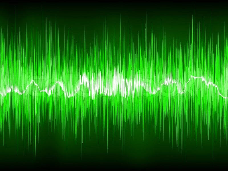 Cool Green Techno Background Abstract Waveform