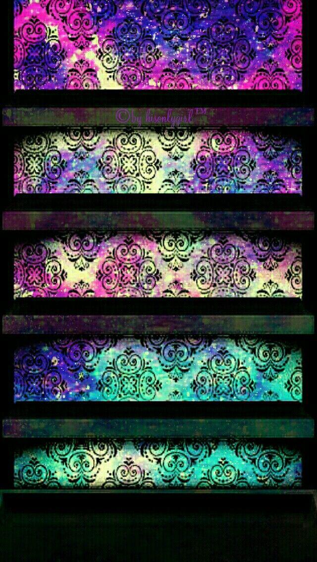 Damask Galaxy Shelves iPhone Android Wallpaper I Created For The